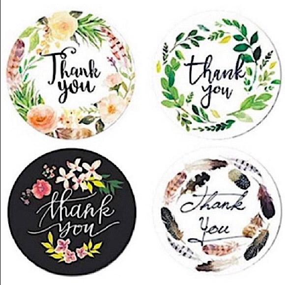 NEW Posh Package "Thank You!" Gift Wrap Shipping Set - Stickers & Cards! - Picture 7 of 9